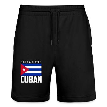 Just A Little Cuban Cuba Flag Cuban Pride - Stanley/Stella Trainer Unisex Organic Jogging Shorts - black - Front - Nik (191cm) & Marisol (170cm)