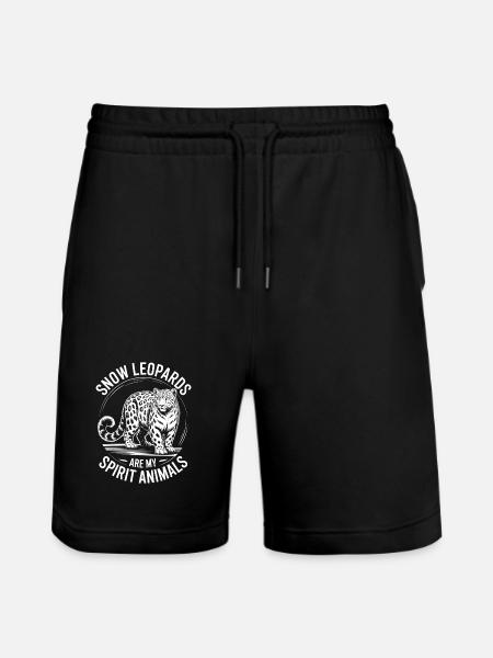 Schneeleopard Sprüche Süßes Schneeleopard Geschenk - Stanley/Stella Unisex Bio Joggingshorts Trainer - Schwarz