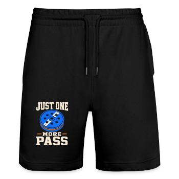 Garage Detailer Car Detailing Car Detailer - Stanley/Stella Trainer Unisex Organic Jogging Shorts - black - Front - Nik (191cm) & Marisol (170cm)