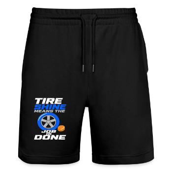 Garage Detailer Car Detailing Car Detailer - Stanley/Stella Trainer Unisex Organic Jogging Shorts - black - Front - Nik (191cm) & Marisol (170cm)