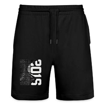 10 YEARS OLD LIMITED EDITION 2016 10TH BIRTHDAY - Stanley/Stella Trainer Unisex Organic Jogging Shorts - black - Front - Nik (191cm) & Marisol (170cm)