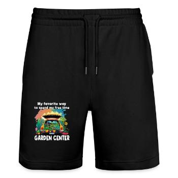 Des mères amusantes de jardinage - Short de jogging bio TRAINER Stanley/Stella unisexe - noir - Devant - Nik (191cm) & Marisol (170cm)