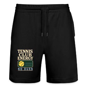 Tennisclub Tenniscore Keine Mitgliedschaft, Nur - Stanley/Stella Unisex Bio Joggingshorts Trainer  - Schwarz - Vorne - Nik (191cm) & Marisol (170cm)