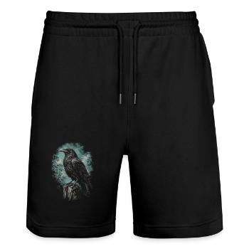 Raven Raven - Short de jogging bio TRAINER Stanley/Stella unisexe - noir - Devant - Nik (191cm) & Marisol (170cm)