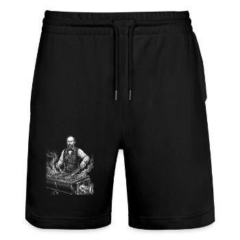 James Un barbecue grillé - Short de jogging bio TRAINER Stanley/Stella unisexe - noir - Devant - Nik (191cm) & Marisol (170cm)
