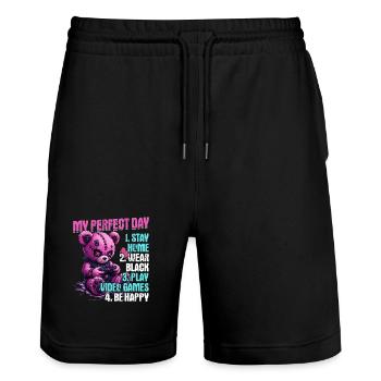 Pastel Goth Soft Goth Gaming Gamer - Short de jogging bio TRAINER Stanley/Stella unisexe - noir - Devant - Nik (191cm) & Marisol (170cm)