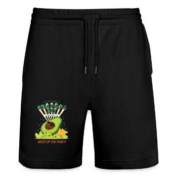 Journée nationale du guacamole - Short de jogging bio TRAINER Stanley/Stella unisexe - noir - Devant - Nik (191cm) & Marisol (170cm)