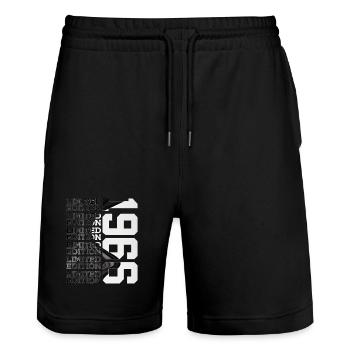 60 YEARS OLD LIMITED EDITION 1966 60TH BIRTHDAY - Stanley/Stella Trainer Unisex Organic Jogging Shorts - black - Front - Nik (191cm) & Marisol (170cm)
