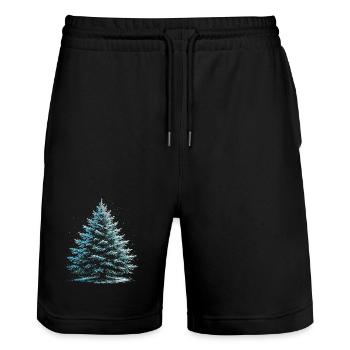 Sapin Enneiger En Hiver Arbre Hivernal  - Short de jogging bio TRAINER Stanley/Stella unisexe - noir - Devant - Nik (191cm) & Marisol (170cm)