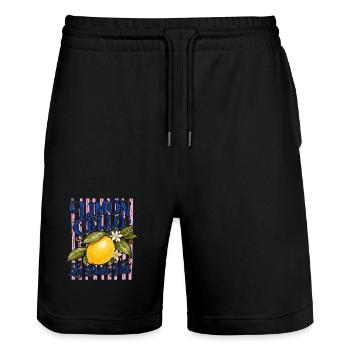 Limoncello La Dolce Vita Citron Italie Vintage - Short de jogging bio TRAINER Stanley/Stella unisexe - noir - Devant - Nik (191cm) & Marisol (170cm)