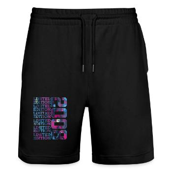 COOL 18 YEARS LIMITED EDITION 2008 18TH BIRTHDAY - Stanley/Stella Trainer Unisex Organic Jogging Shorts - black - Front - Nik (191cm) & Marisol (170cm)