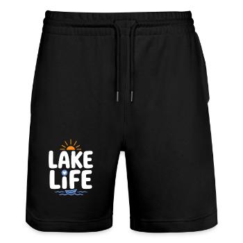 Insigne du Lever du Soleil Lake Life - Short de jogging bio TRAINER Stanley/Stella unisexe - noir - Devant - Nik (191cm) & Marisol (170cm)