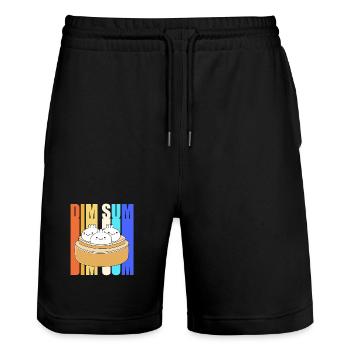 Dim Sum - Stanley/Stella Unisex Bio Joggingshorts Trainer  - Schwarz - Vorne - Nik (191cm) & Marisol (170cm)