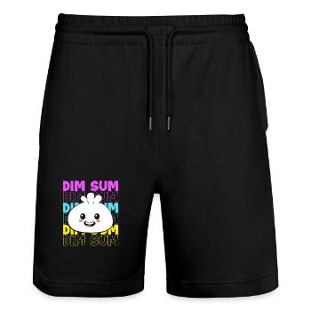 Dim Sum - Stanley/Stella Unisex Bio Joggingshorts Trainer  - Schwarz - Vorne - Nik (191cm) & Marisol (170cm)
