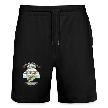 Altersangel-Ruhestand - Stanley/Stella Unisex Bio Joggingshorts Trainer  - Schwarz - Vorne - Nik (191cm) & Marisol (170cm)