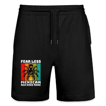 Rotknie Vogelspinne - Stanley/Stella Unisex Bio Joggingshorts Trainer  - Schwarz - Vorne - Nik (191cm) & Marisol (170cm)