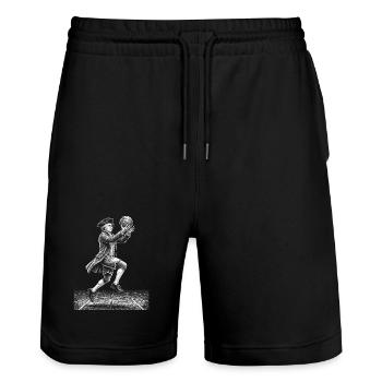 John Adams Basketball - Stanley/Stella Unisex Bio Joggingshorts Trainer  - Schwarz - Vorne - Nik (191cm) & Marisol (170cm)