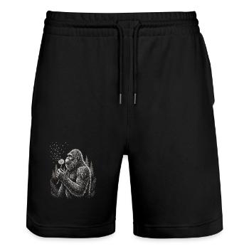 Bigfoot, Pusteblume, Löwenzahn, Naturliebhaber - Stanley/Stella Unisex Bio Joggingshorts Trainer  - Schwarz - Vorne - Nik (191cm) & Marisol (170cm)