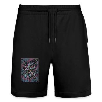 All My Troubles Are Soap Bubbles - Stanley/Stella Unisex Bio Joggingshorts Trainer  - Schwarz - Vorne - Nik (191cm) & Marisol (170cm)