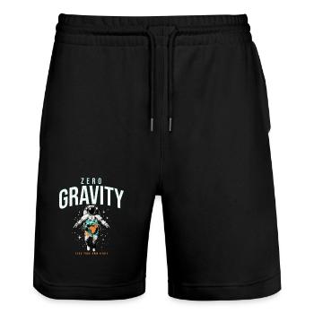 Zero Gravity Astronaut Erde Weltraum - Stanley/Stella Unisex Bio Joggingshorts Trainer  - Schwarz - Vorne - Nik (191cm) & Marisol (170cm)