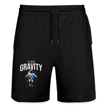 Astronautes en apesanteur terrestre Espace - Short de jogging bio TRAINER Stanley/Stella unisexe - noir - Devant - Nik (191cm) & Marisol (170cm)