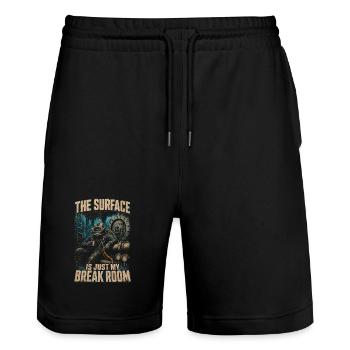 Berufstaucher Industrietaucher - Stanley/Stella Unisex Bio Joggingshorts Trainer  - Schwarz - Vorne - Nik (191cm) & Marisol (170cm)