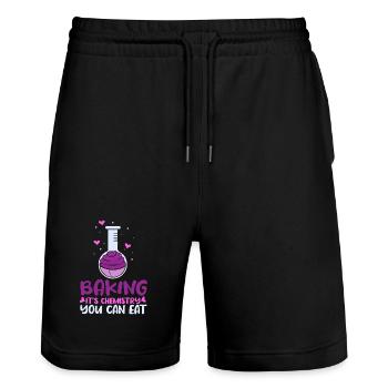 Cake Baking Pastry Chef Cake Baker - Stanley/Stella Trainer Unisex Organic Jogging Shorts - black - Front - Nik (191cm) & Marisol (170cm)