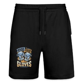 Raise Your Gloves Boxing Gloves - Stanley/Stella Trainer Unisex Organic Jogging Shorts - black - Front - Nik (191cm) & Marisol (170cm)