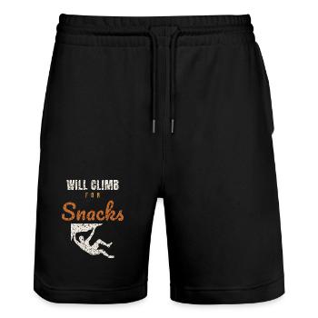 Will Climb For Snacks - Stanley/Stella Trainer Unisex Organic Jogging Shorts - black - Front - Nik (191cm) & Marisol (170cm)