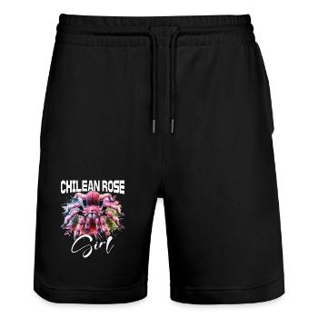 Chile Tarantula Girl - Stanley/Stella Trainer Unisex Organic Jogging Shorts - black - Front - Nik (191cm) & Marisol (170cm)