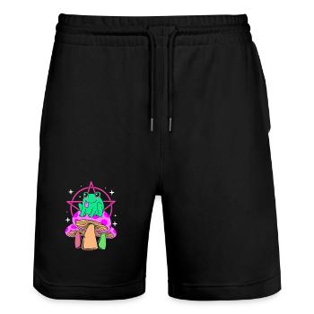 Pastel Gothic - Stanley/Stella Trainer Unisex Organic Jogging Shorts - black - Front - Nik (191cm) & Marisol (170cm)