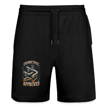 Rohrleger Rohrleitungsbauer Isometric Approved - Stanley/Stella Unisex Bio Joggingshorts Trainer  - Schwarz - Vorne - Nik (191cm) & Marisol (170cm)