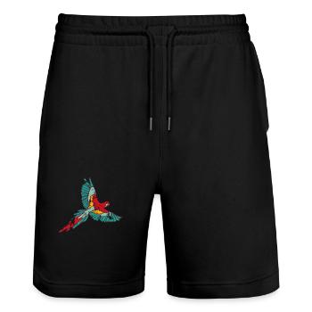 Papagei - Stanley/Stella Unisex Bio Joggingshorts Trainer  - Schwarz - Vorne - Nik (191cm) & Marisol (170cm)
