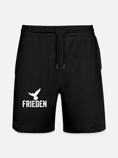 FRIEDEN mit Friedenstaube - Stanley/Stella Unisex Bio Joggingshorts Trainer  - Schwarz