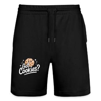 Cookies Cookie Keks Kekse Schokolade - Stanley/Stella Unisex Bio Joggingshorts Trainer  - Schwarz - Vorne - Nik (191cm) & Marisol (170cm)