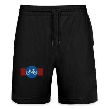 Fahrrad - Stanley/Stella Unisex Bio Joggingshorts Trainer  - Schwarz - Vorne - Nik (191cm) & Marisol (170cm)