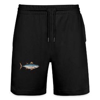 Meerestiere - Stanley/Stella Unisex Bio Joggingshorts Trainer  - Schwarz - Vorne - Nik (191cm) & Marisol (170cm)