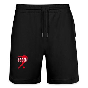 Food, my city! - Stanley/Stella Trainer Unisex Organic Jogging Shorts - black - Front - Nik (191cm) & Marisol (170cm)