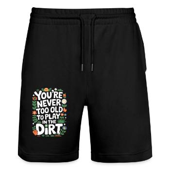 Gardener Garden Plants Gardening - Stanley/Stella Trainer Unisex Organic Jogging Shorts - black - Front - Nik (191cm) & Marisol (170cm)