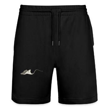 Meerestiere - Stanley/Stella Unisex Bio Joggingshorts Trainer  - Schwarz - Vorne - Nik (191cm) & Marisol (170cm)