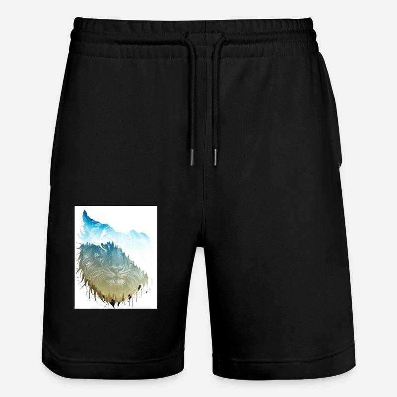Löwe - Stanley/Stella Unisex Bio Joggingshorts Trainer - Schwarz