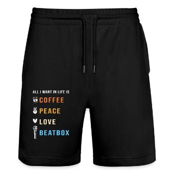 Beatbox - Stanley/Stella Unisex Bio Joggingshorts Trainer  - Schwarz - Vorne - Nik (191cm) & Marisol (170cm)