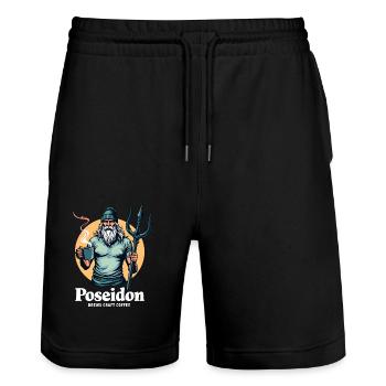 Poseidon brews Craft Coffee! - Stanley/Stella Unisex Bio Joggingshorts Trainer  - Schwarz - Vorne - Nik (191cm) & Marisol (170cm)