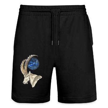 Capricorne avec la constellation du Capricorne - Short de jogging bio TRAINER Stanley/Stella unisexe - noir - Devant - Nik (191cm) & Marisol (170cm)