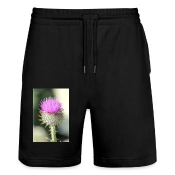 cotton thistle also Scotch or Scottish thistle - Stanley/Stella Unisex Bio Joggingshorts Trainer  - Schwarz - Vorne - Nik (191cm) & Marisol (170cm)