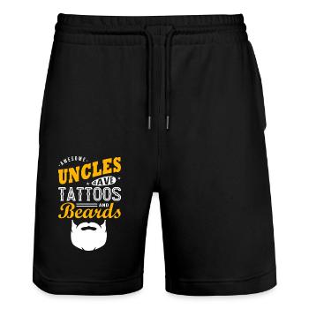 Awesome UNCLES haben Tätowierungen und Bärte Weihnachtsgeschenk - Stanley/Stella Unisex Bio Joggingshorts Trainer  - Schwarz - Vorne - Nik (191cm) & Marisol (170cm)