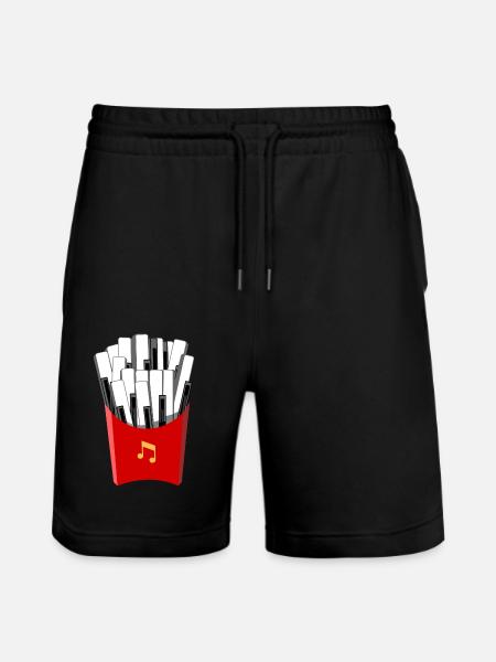 Klavier Keyboard Flügel - Stanley/Stella Unisex Bio Joggingshorts Trainer - Schwarz