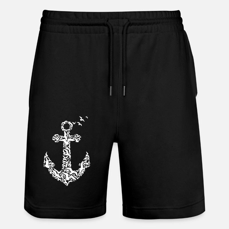 Les ancres - Oiseaux - Short de jogging bio TRAINER Stanley/Stella unisexe - noir
