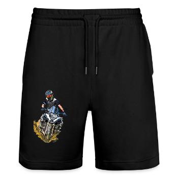 Poster Motocross - Stanley/Stella Unisex Bio Joggingshorts Trainer  - Schwarz - Vorne - Nik (191cm) & Marisol (170cm)