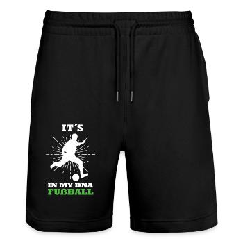 Fußball T-Sirt für Herren und Jungs - Stanley/Stella Unisex Bio Joggingshorts Trainer  - Schwarz - Vorne - Nik (191cm) & Marisol (170cm)